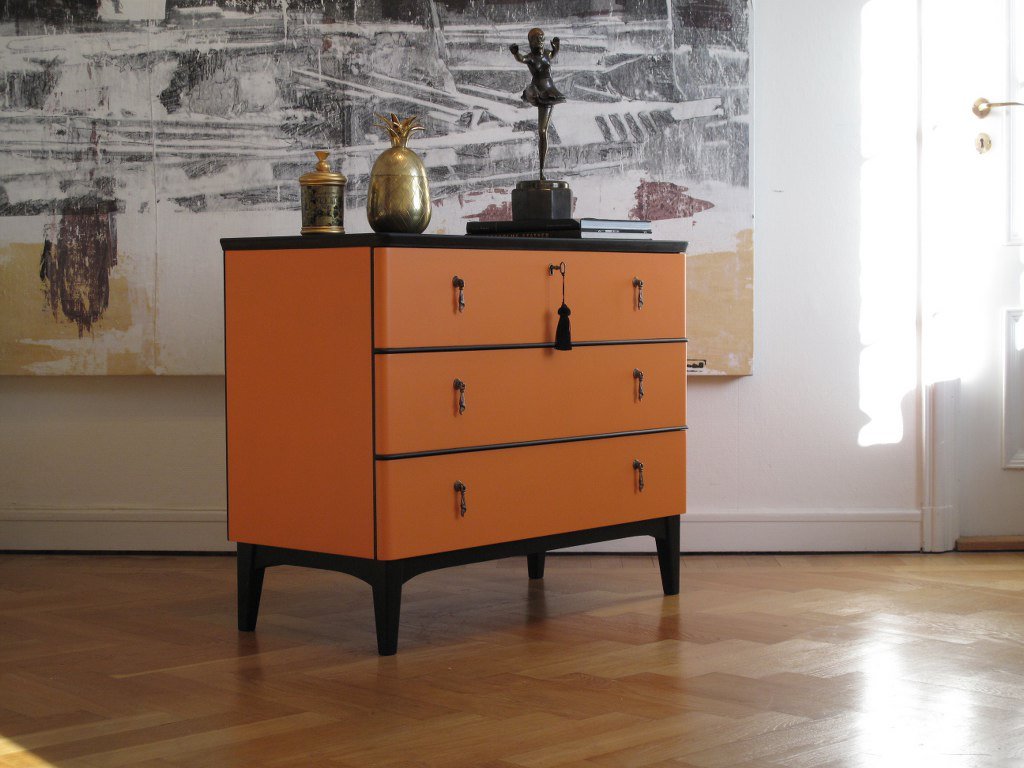 byra-125.1_f SÅLT - ART DECÓ SVART/ HERMÉS-ORANGE - LIKNANDE KAN BESTÄLLAS