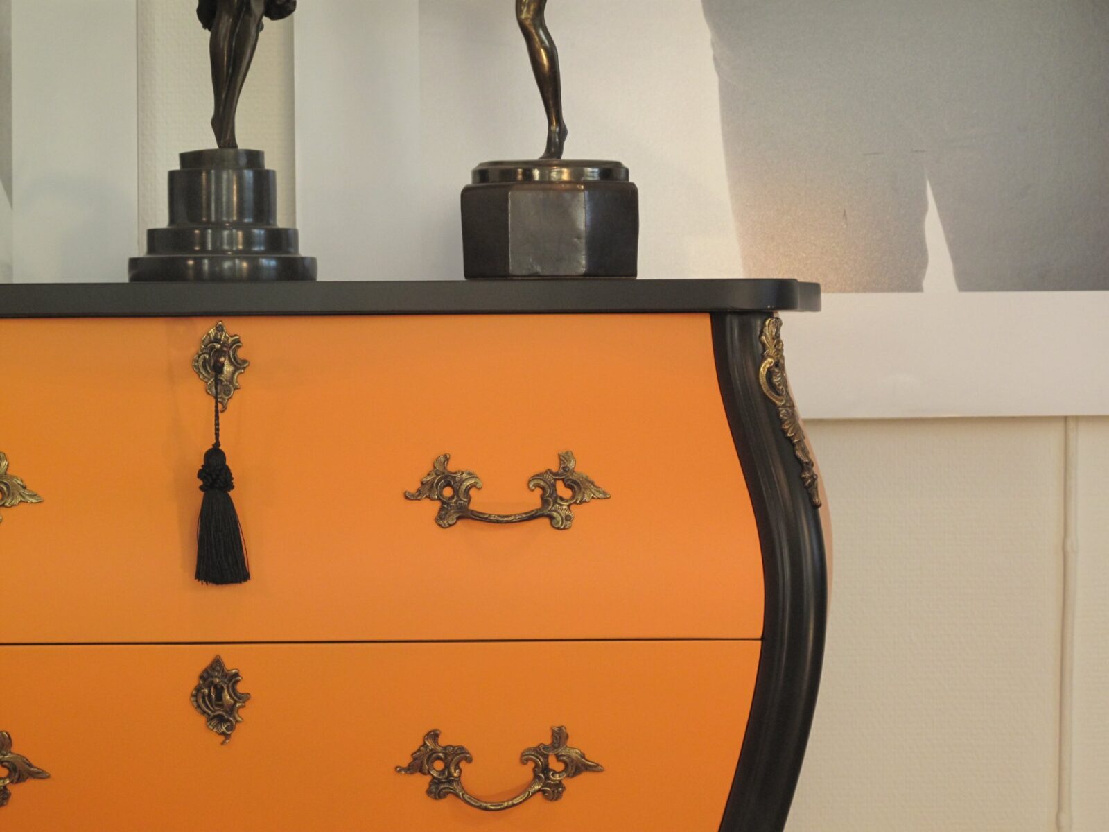 byra-239.4_f SÅLT - ANTIK ROKOKO - SVART & HERMÉS-ORANGE - LIKNANDE KAN BESTÄLLAS
