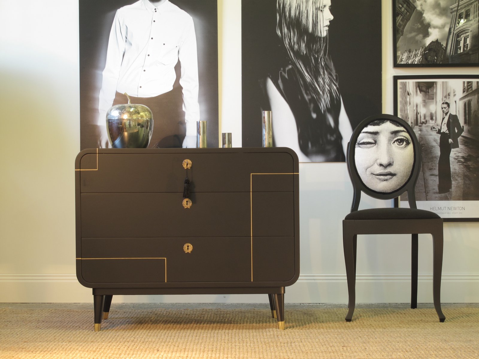 byra-392_f SÅLT - ART DÉCO - CA 1930 - SVART / BLADGULD - LIKNANDE KAN BESTÄLLAS