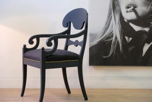 SÅLT - KARMSTOL - EMPIRE - FARROW AND BALL OFF BLACK - LIKNANDE KAN BESTÄLLAS